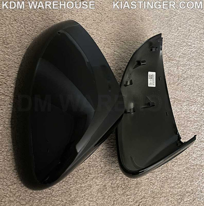 Factory OEM Mirror Cover Set in Glossy Black for 2018-2023 Kia Stinger