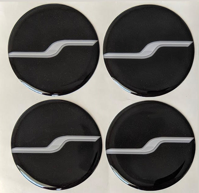 Wheel Center Cap Overlays Set with “Spinning S” Design