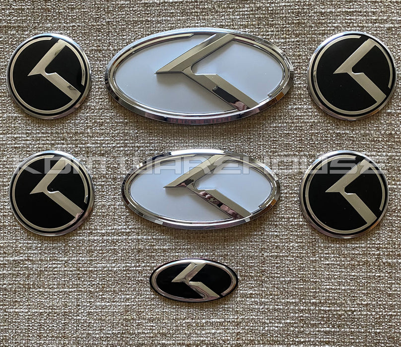 KLexus Emblem Set (White w/Chrome)