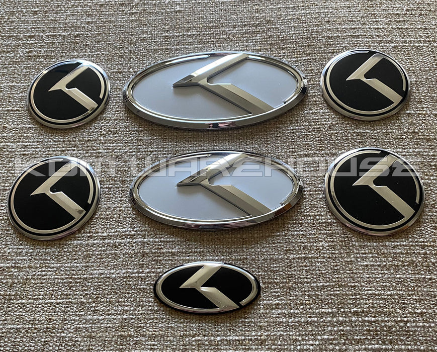 KLexus Emblem Set (White w/Chrome)