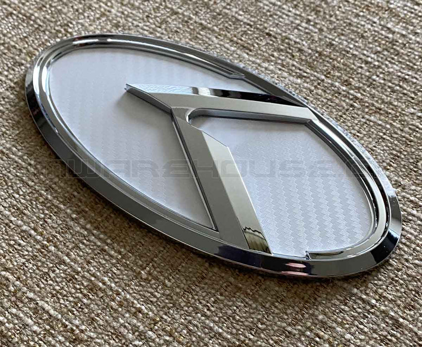 KLexus Front or Rear Badges and Emblems (White Carbon w/Chrome)